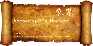 Vecsernyés Norbert névjegykártya