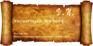 Vecsernyés Norbert névjegykártya
