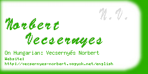 norbert vecsernyes business card