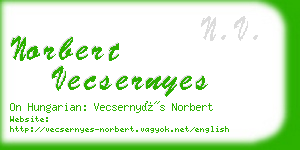 norbert vecsernyes business card